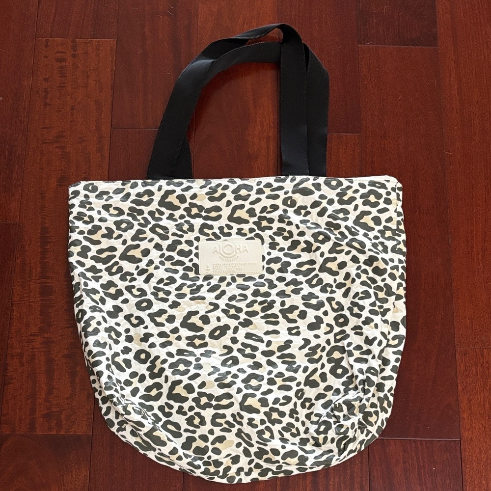 ALOHA Collection Leopard-Print Day Tripper Tote in Black and Cream